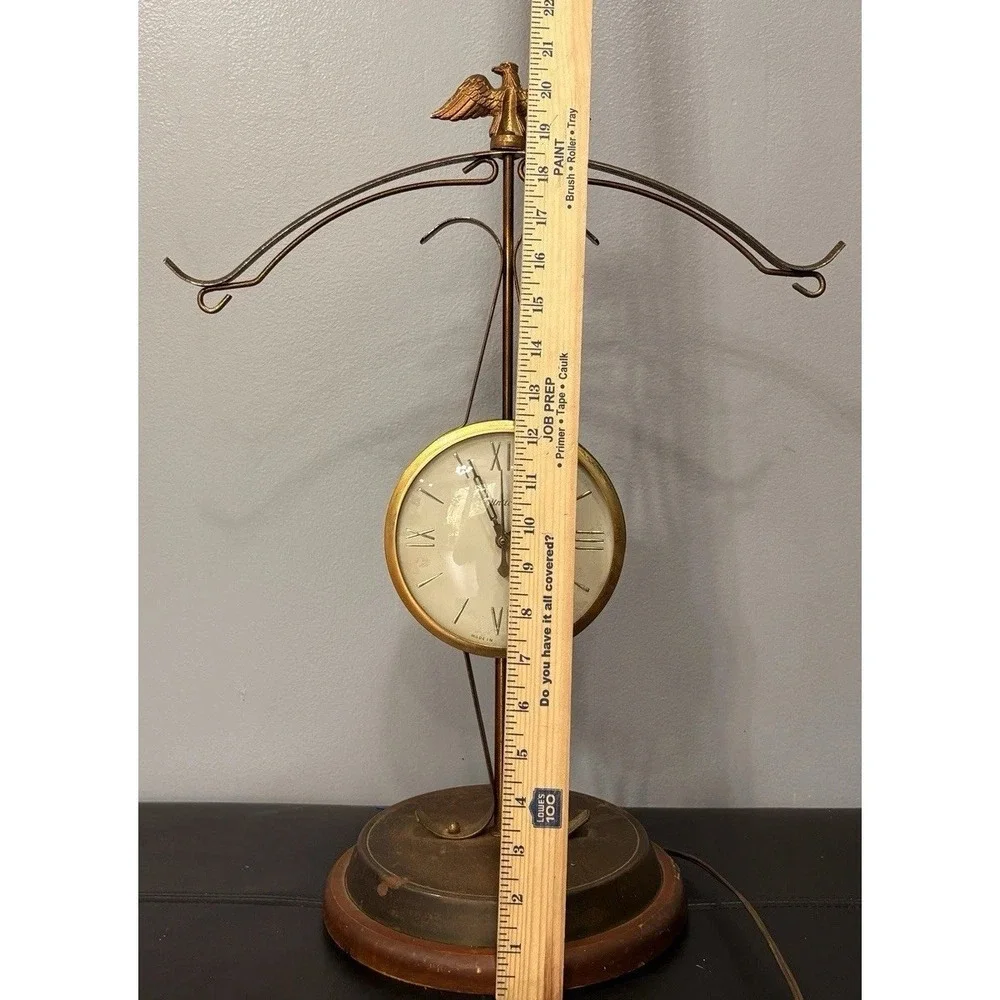 Vintage United Metal‎ Goods Electric Clock American Eagle Made In USA WORKS!